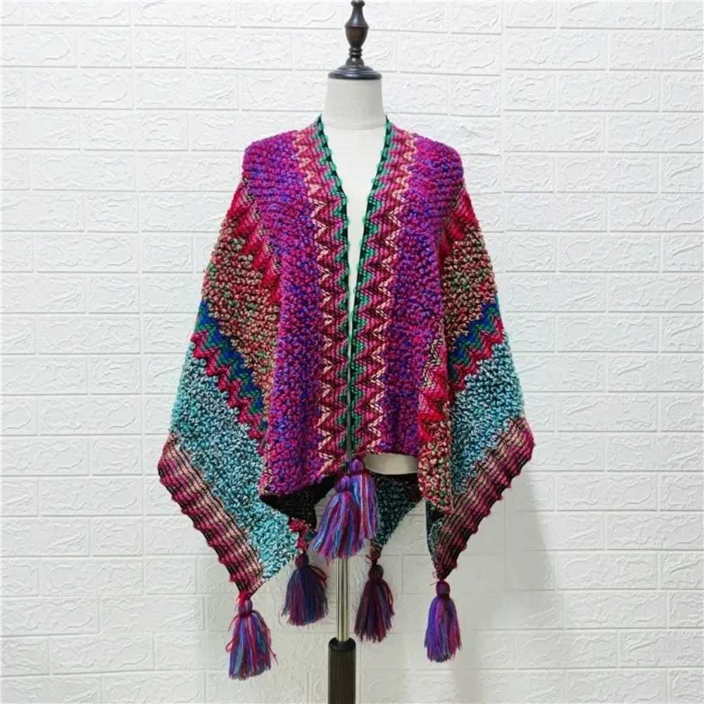 Casual Knitted Open Collar Shawl Womens Jacket Clothing Bag Fashion Shawl Elegant Winter Raincoat Coat Womens Sweater Parachute W240921