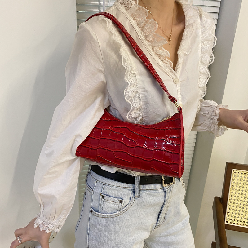 Fashion Exquisite PU Shopping Retro Casual Totes Shoulder Bags Female Leather Solid Lady Chain Handbag for Women 2024