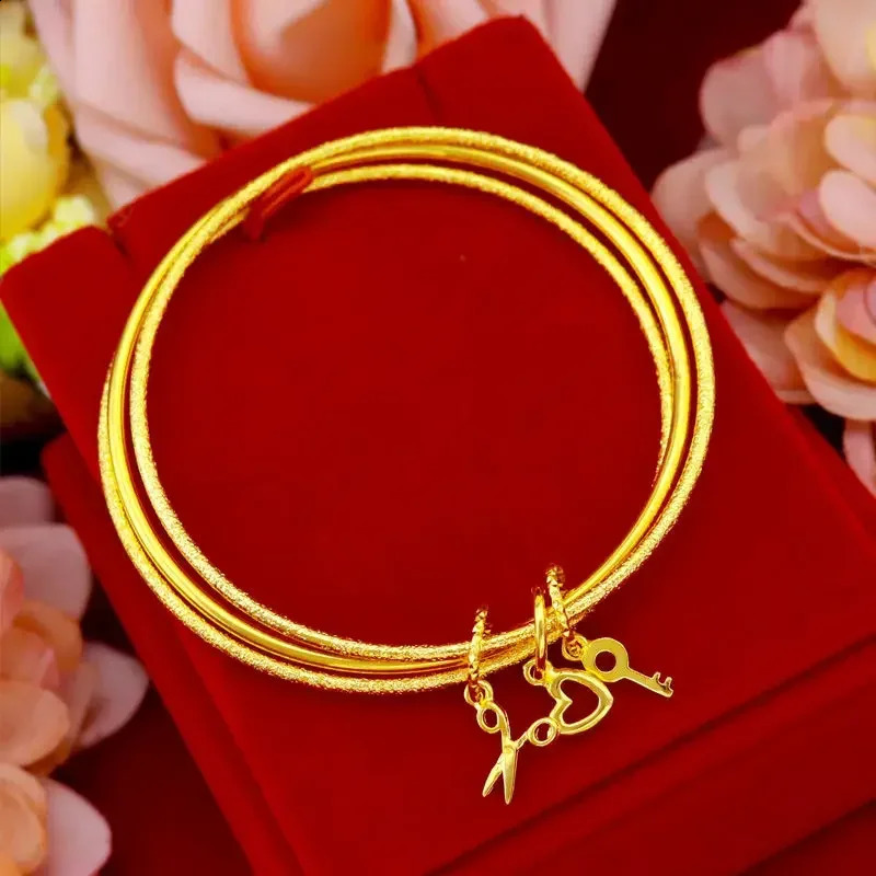 Gold Shop and 999 24k Real Bracelet Three Lives III Girlfriend Will Not Fade 240912