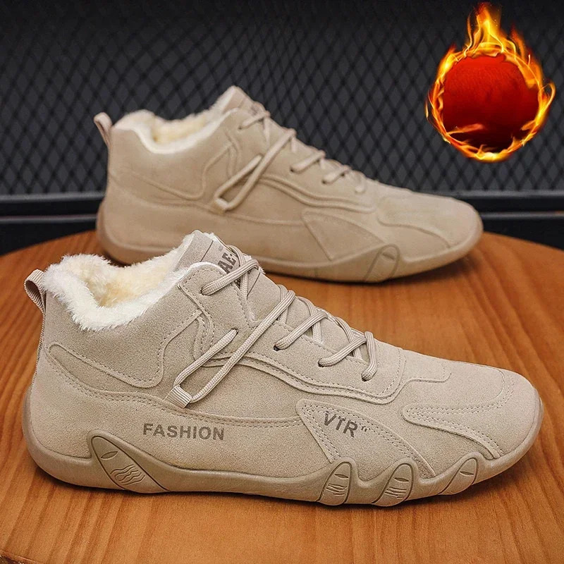 Designer shoes new classic retro men's 2024 new winter plush warm and comfortable cotton trendy outdoor hiking work sports and leisure shoes snow