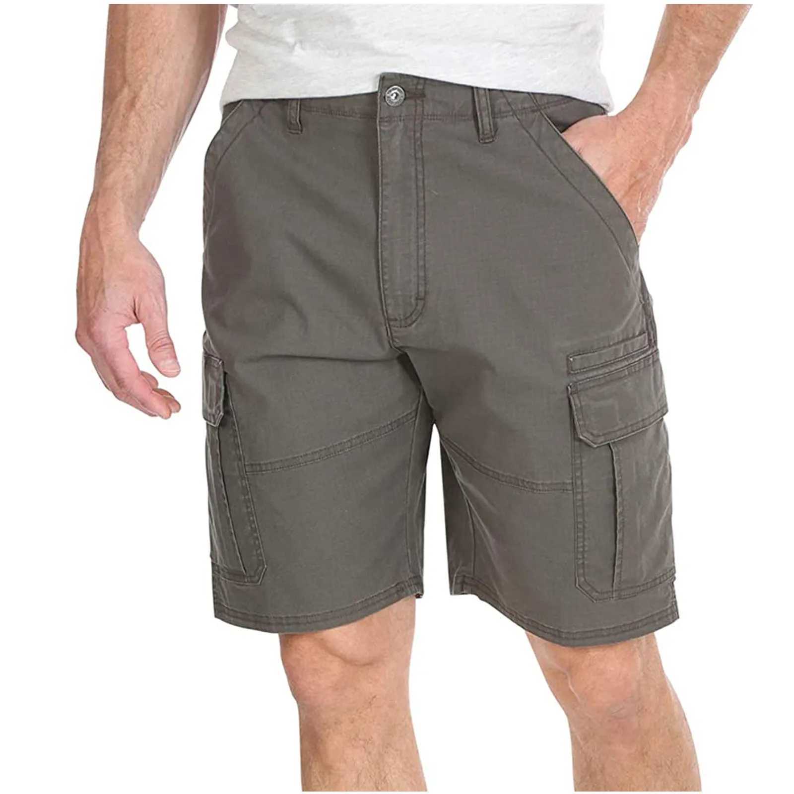 Men Cargo Shorts Multi Pocket Pants New Summer Male Casual Tool Shorts High Quality Man Solid Color Loose Cargo PantsX240921