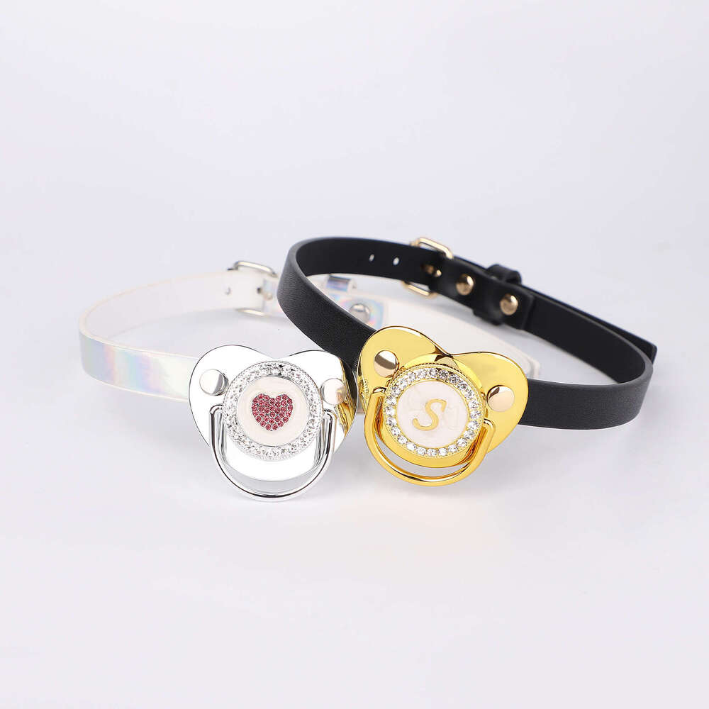 Couple sex training SM props, diamond encrusted pacifier, fun mouth plug, fun chain nipple clip, alternative adult customization