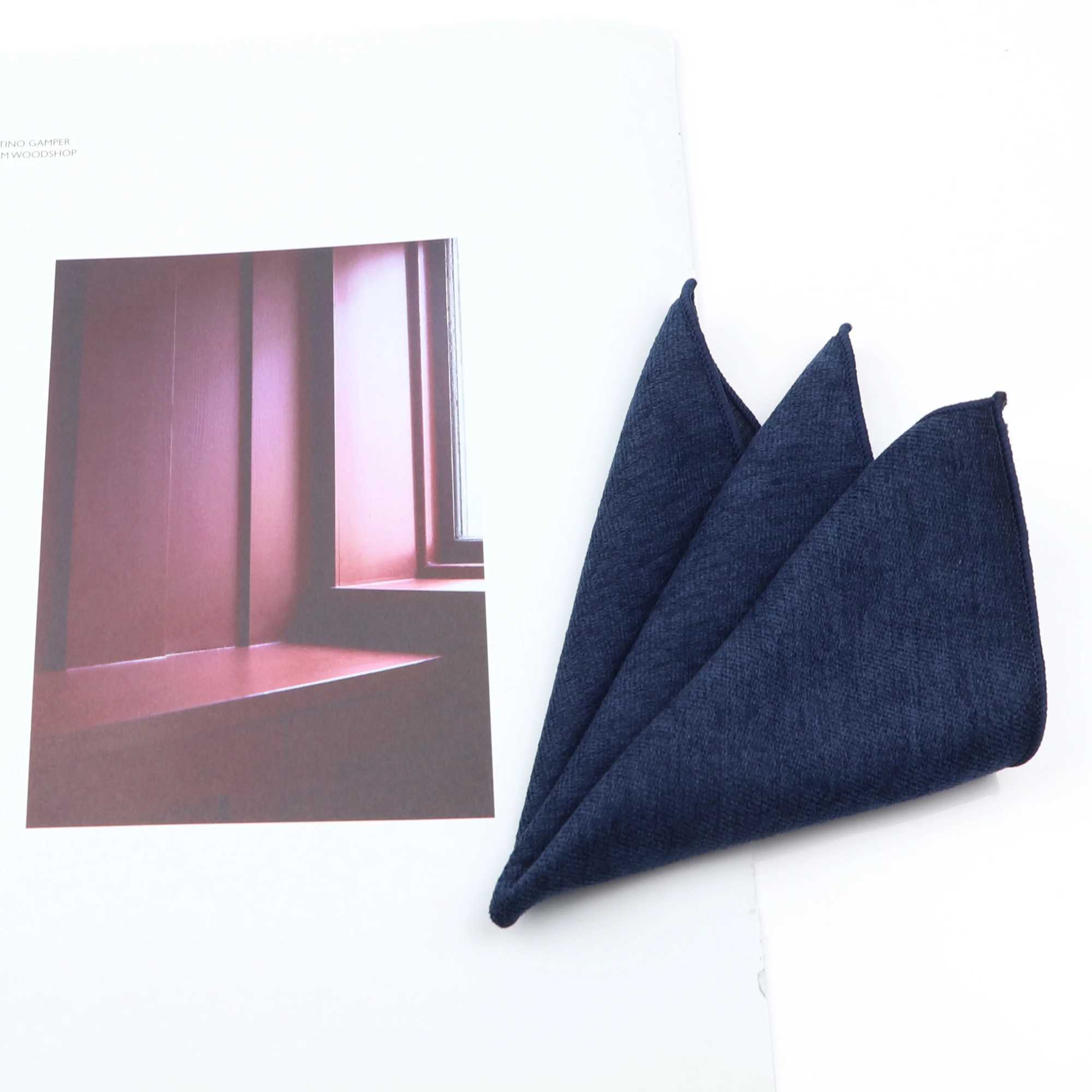 Super Soft Handkerchiefs Mens Colorful Solid Pocket Square Fashion Vintage Corduroy Hanky Suit Mens Business Wedding TowelX240921