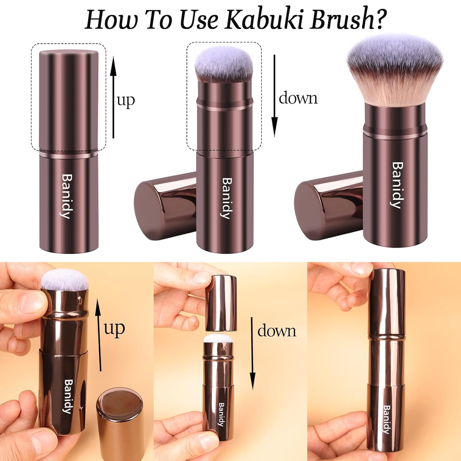 retractable spray gun kabuki brush suitable for all facial makeup and liquid foundation suitable for liquid face cream and foundation makeup aluminum 