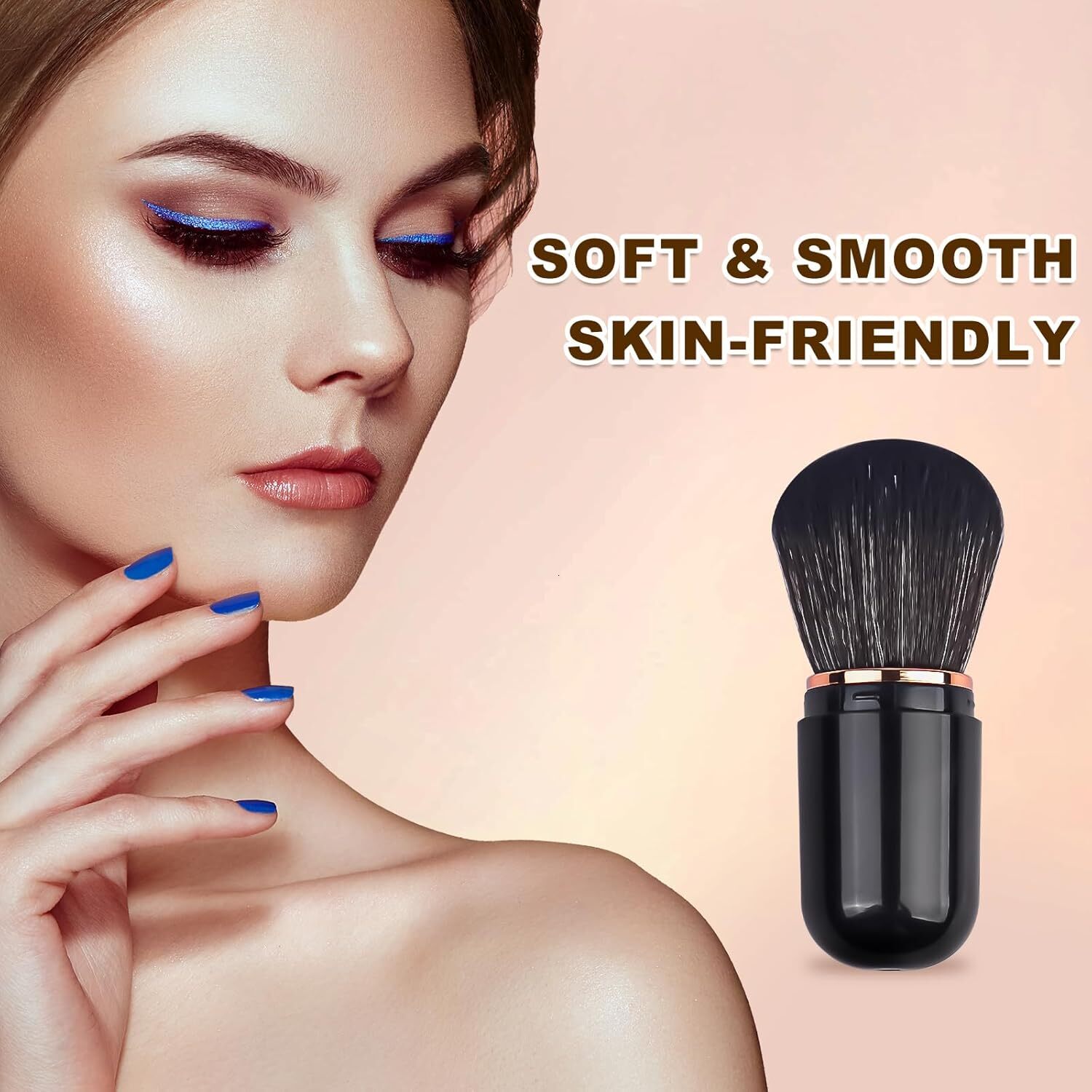 retractable spray gun kabuki brush suitable for all facial makeup and liquid foundation suitable for liquid face cream and foundation makeup aluminum 