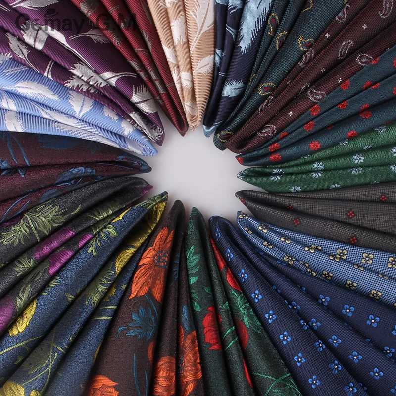 Floral Jacquard Mens Pocket Square Gift Vintage Hanks Wedding Pocket Towel Mens Set Chest Towel Handle 24 x 24 cm W240921