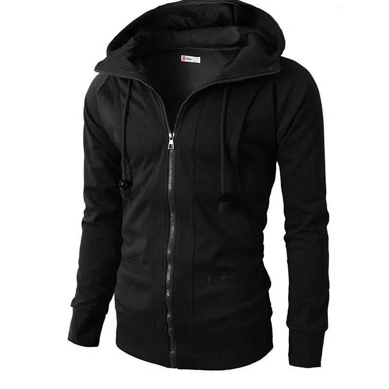 Mens sportswear casual mens solid color spring coat 2023 mens hooded sweatshirt sports jacket zipper fitness hooded MY042 W240920