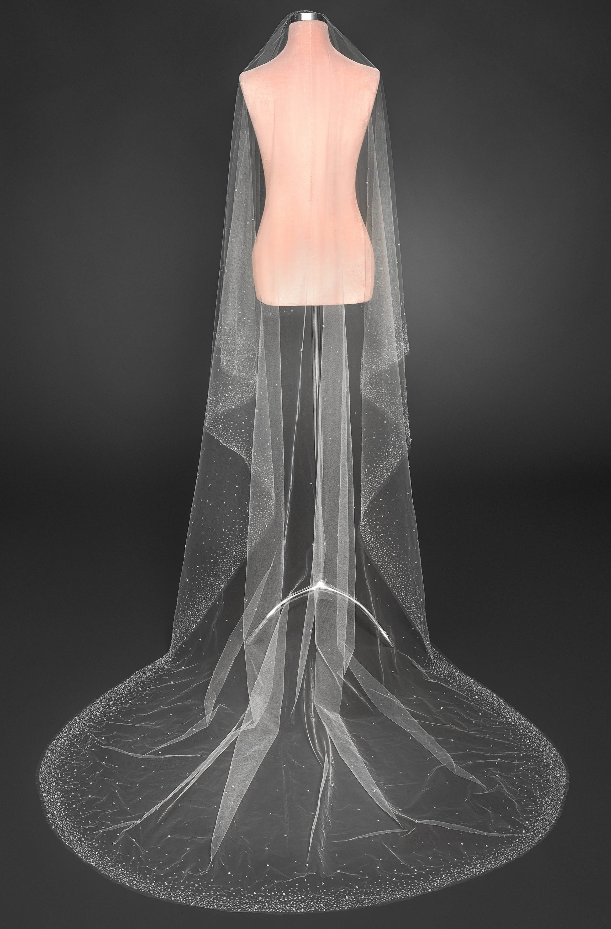 Bling Wedding Veil Appliques Sequin One Layer Long Chapel Length Bridal Veils Applique Edge Wedding Accessories Custom Made