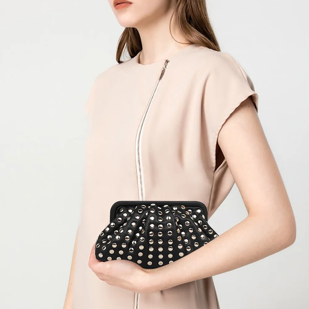 Fashion Women Handbags Rivet Clutch Bag Messenger TLXT Party Luxury Envelope Bags Designer Shoulder Handbag Evening Clutch Crossbody Studded Bag