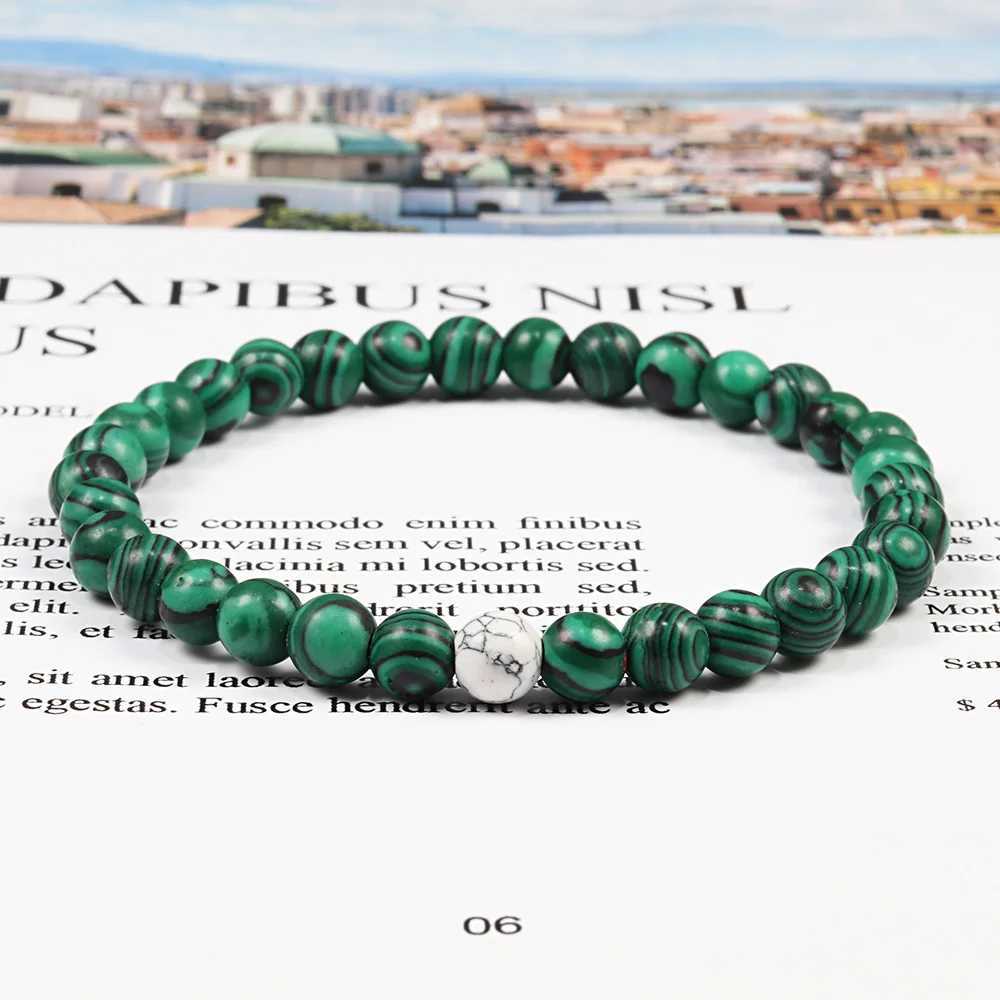 Classic 6mm Natural Stone Beads Bracelets for Women Men Black Matte Lava Tiger Eye Elastic Bracelet Couples Fashion Jewelry GiftX240921