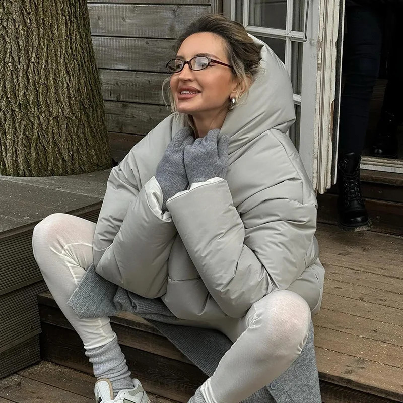 UMI MAO Cotton Jacket Women Autumn Winter Loose Cotton Jacket Warm Hooded Coat Femme Y2K Casacos Feminino 240918