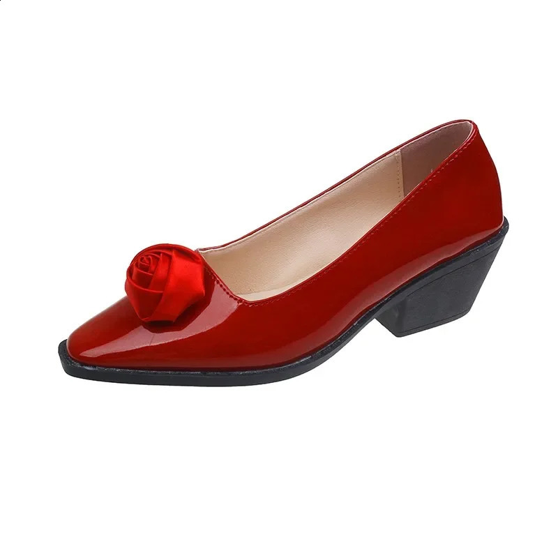 High Quality Female Purple High Heels 2024 Summer Fashion Square Toe Womens Pumps Elegant Rose Date Shoes 240921