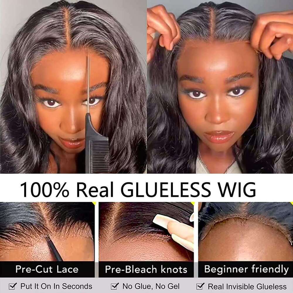 Ready to Wear Transparent Frontal Glueless Body Wave 4x6 5x5 Lace Closure Human Hair Wigs Pre Plucked for Women Sale