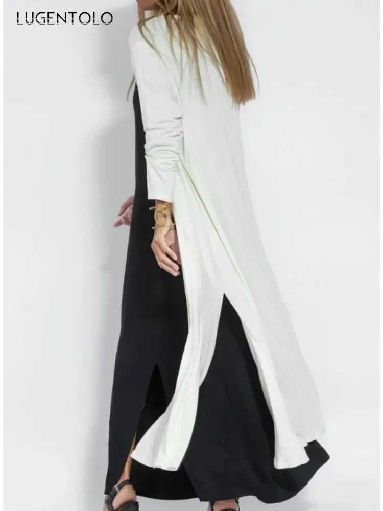 Long Sleeve Trench Women Split End Beach Vacation Thin Spring Summer Female Cardigan Casual New Elegant Solid Loose CoatX240921