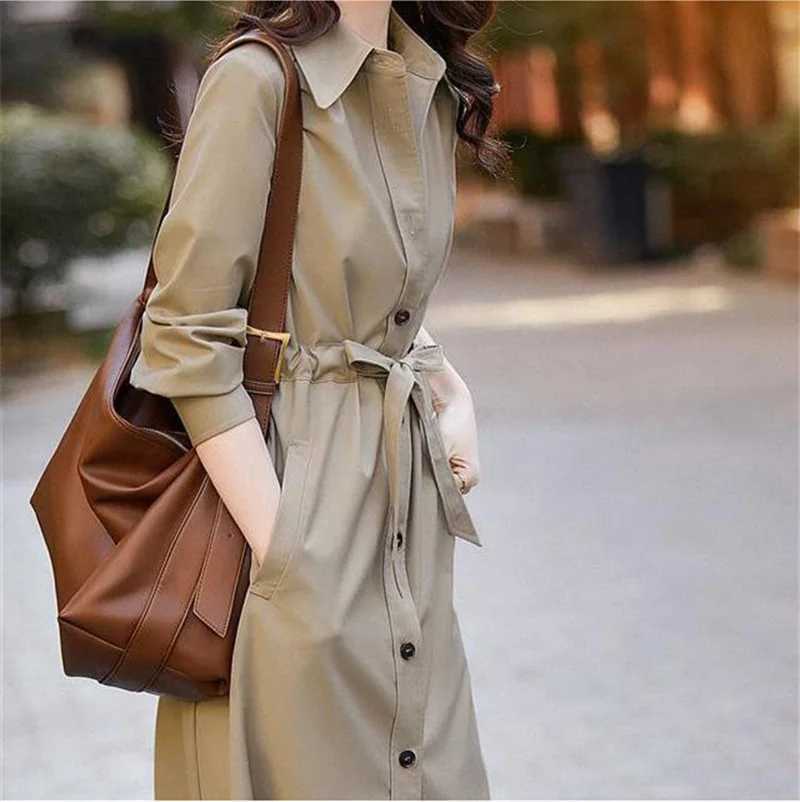 Thin windbreaker Womens 2023 Spring Summer New Korean Style Temperament Coat Medium Length Shirt No Lining CoatX240921