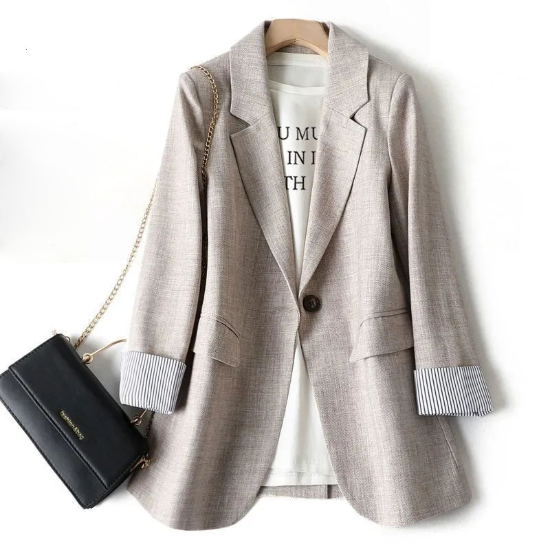 Ladies Long Sleeve Spring Casual New Fashion Business Plaid Suits Work Office Blazer Women Jackets Coats S-6Xl