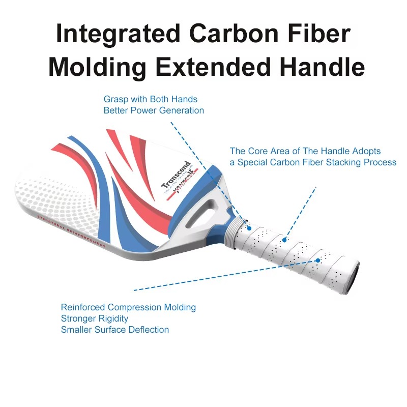 New T700 Carbon Fiber Pickleball Paddle, 14mm PP Honeycomb Core,Lightweight Racket, thermoformed Integrated Paddle