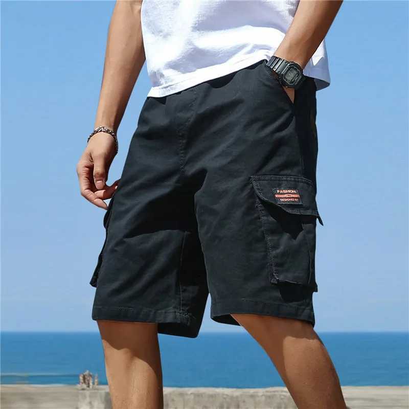 2023 Summer Men Trend Cargo Shorts Pocket Sports Short Pants Streetwear Hip Hop Loose Straight Breeches Military Tactical ShortsX240921