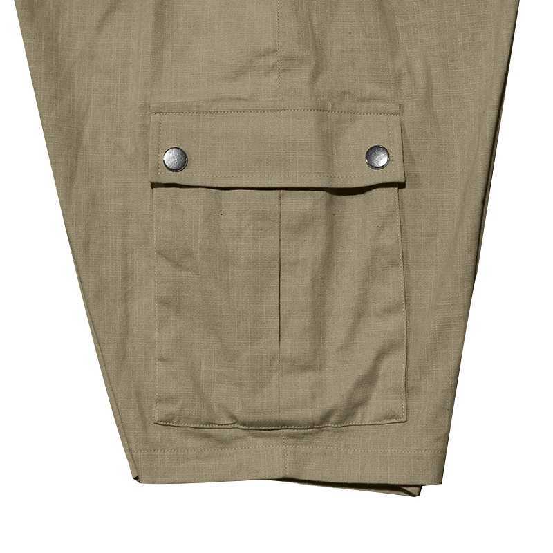 2024 cargo shorts mens summer European and American fashion brand casual mens slim drawstring shorts thin cropped pants menX240921