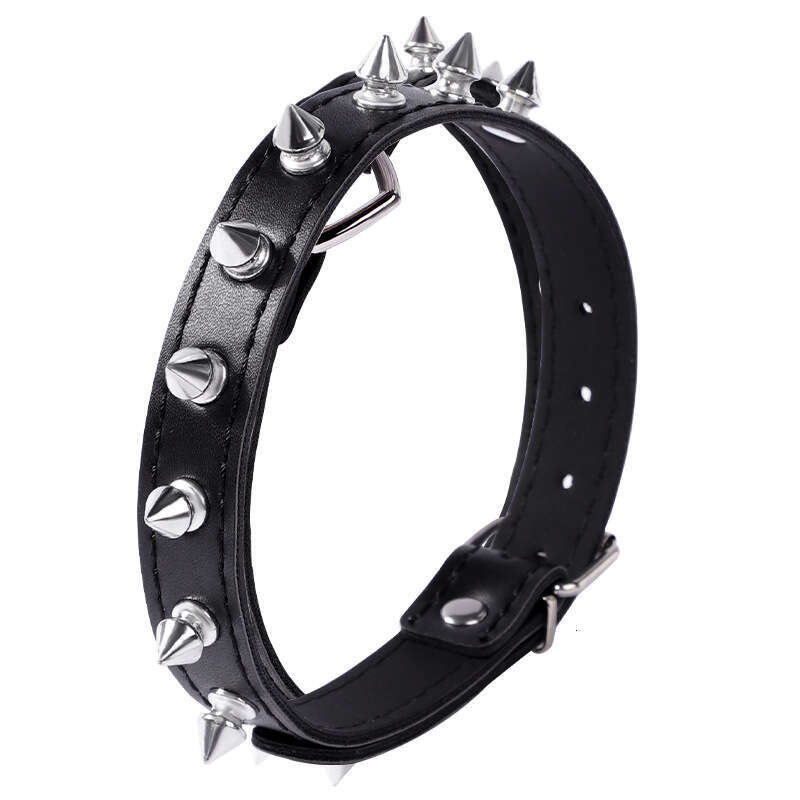 SM Sex Props Punk Style Black Rivet Collar PU Neck Cover Female Slave Training Alternative Adult Products Hair Collection