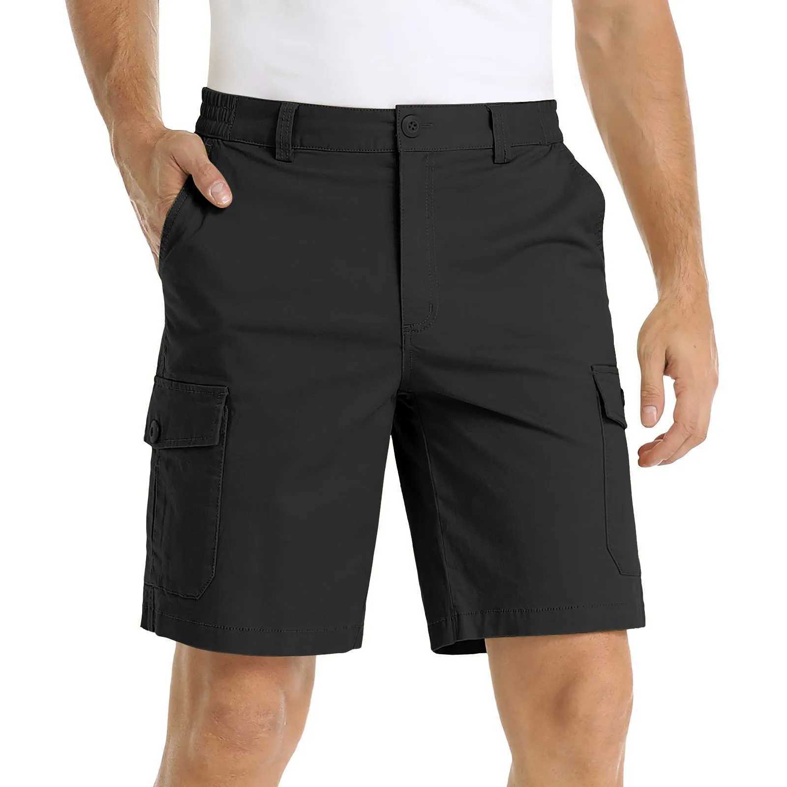 Summer Cotton Shorts MenS Cargo Shorts Outdoor Workwear Multi-Pockets Casual Short Pants Breathable Casual Hiking BottomsX240921