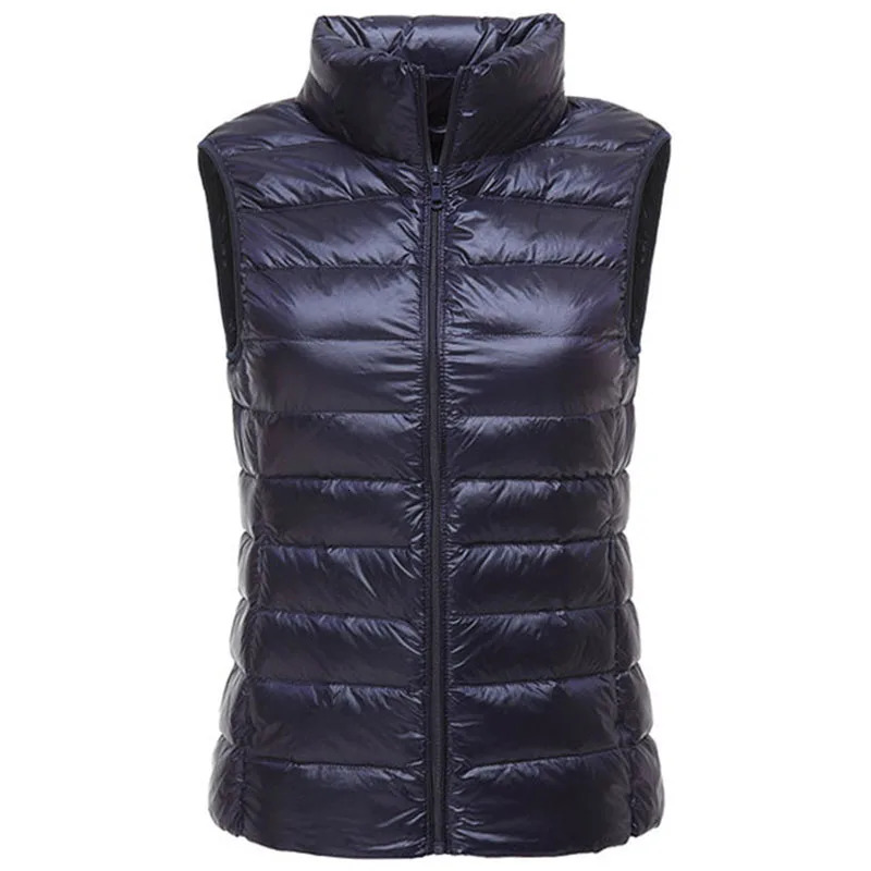Packable Ultra-Light Sleeveless Women's Winter Jacket White Duck Feather Warm Waistcoat Down Vest Outerwear Coats For Woman