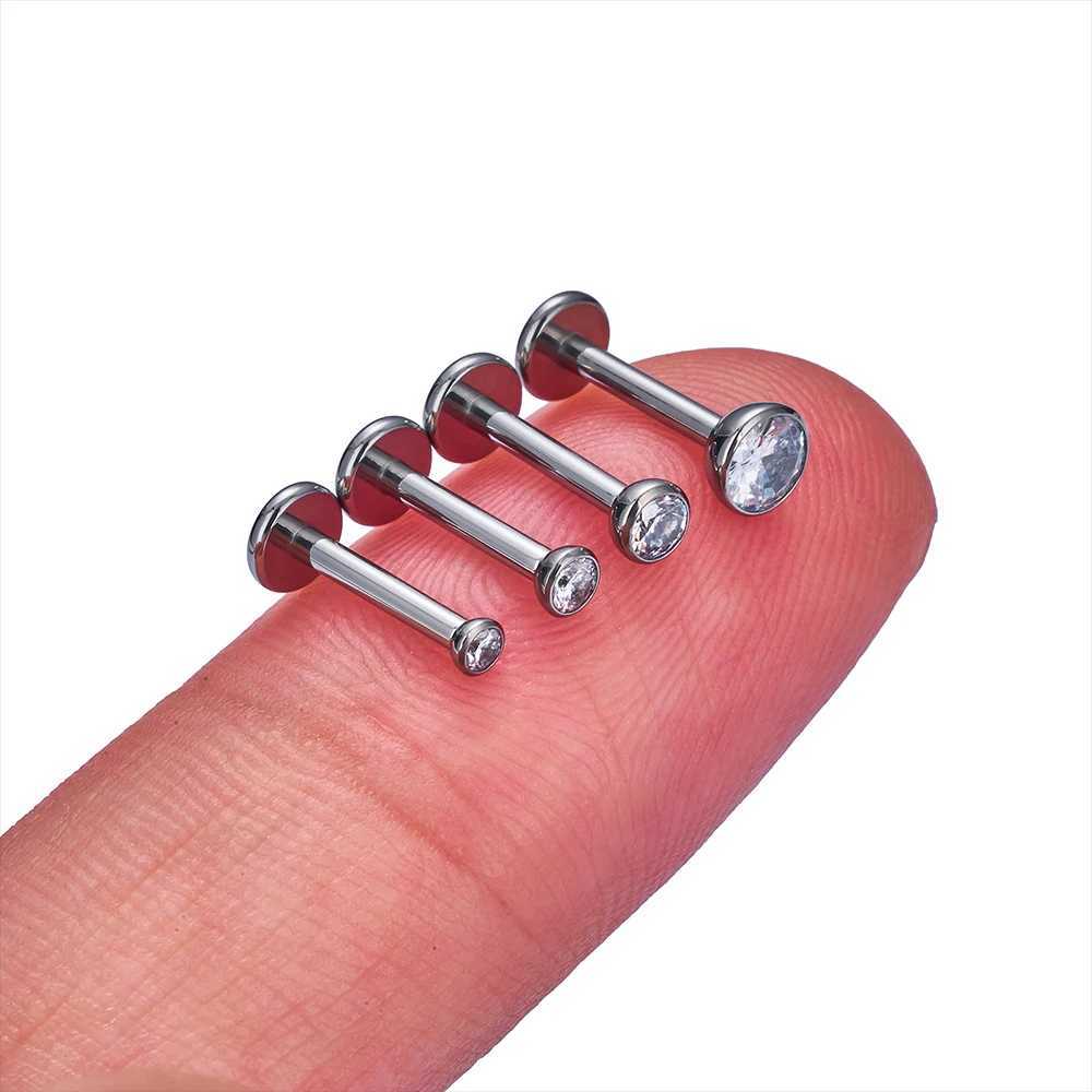 10/50Pcs ASTM F136 Titanium 2/3/4mm CZ Labret Stud 16G Tragus Helix Cartilage Conch Flatback Earlobe Piercing Body Jewelry Y240921