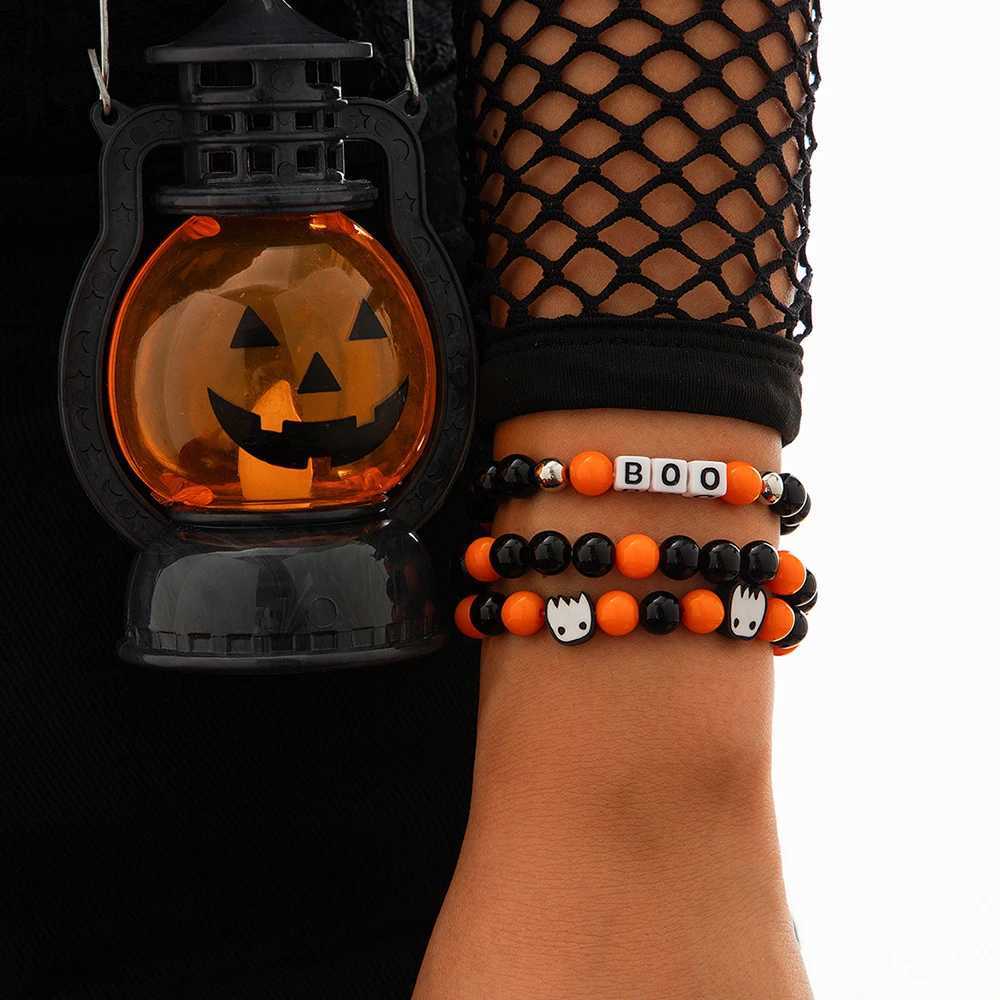 Halloween Pumpkin Ghost Bracelet Acrylic Material Holiday Party Essential Jewelry Gifts Suitable for Fashion Women GirlsX240921