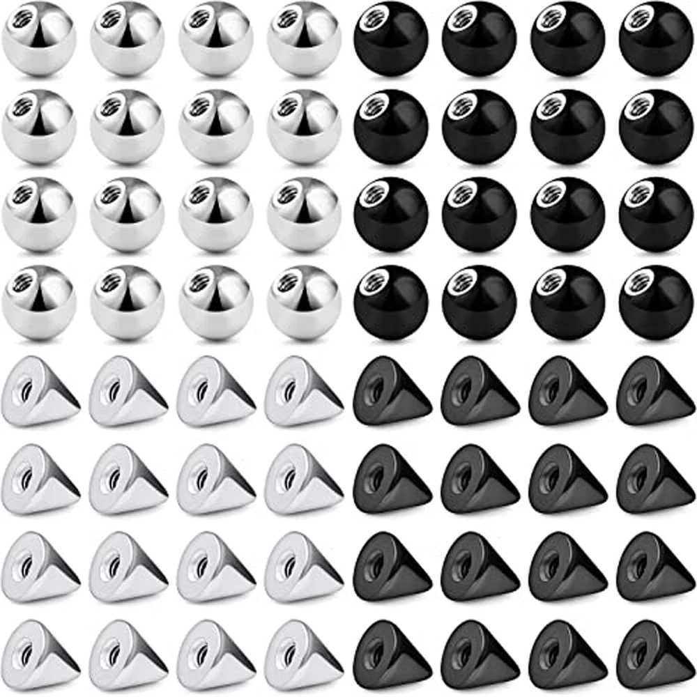 16/64 Pcs Externally Threaded Piercing Balls Stainless Steel Replacement Balls Piercing Parts Lip Tragus Helix Body Jewelry 16G Y240921