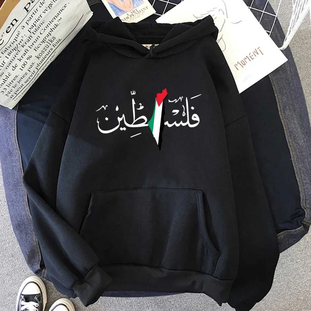 Palestinian Hoodie Fashion Womens Harajuku Aesthetic Graphic Hoodie Unisex Autumn/Winter Retro Casual Zipper Sweatshirt Bluzy W240921