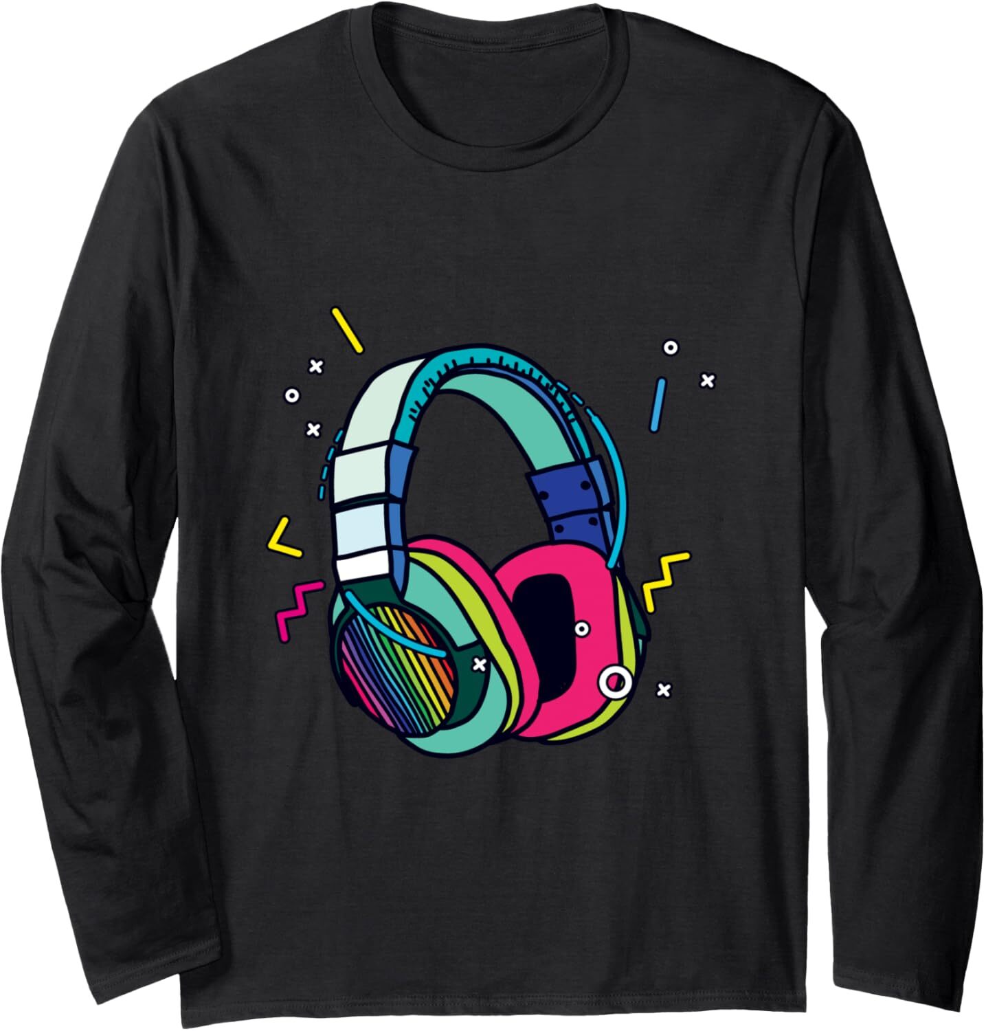 Long Sleeve Shirts for Men sweatshirt Music Sound Headphones DJ Funny Gift For Disk Jockey Long Sleeve Tee Streetwear Casual tops clothes fashion