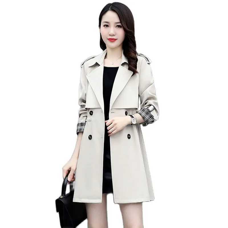 Windbreaker Women In Spring 2023 The New Korean Version Of Waist-shrinking Slim Casual Temperament And Drooping Fashion CoatX240921
