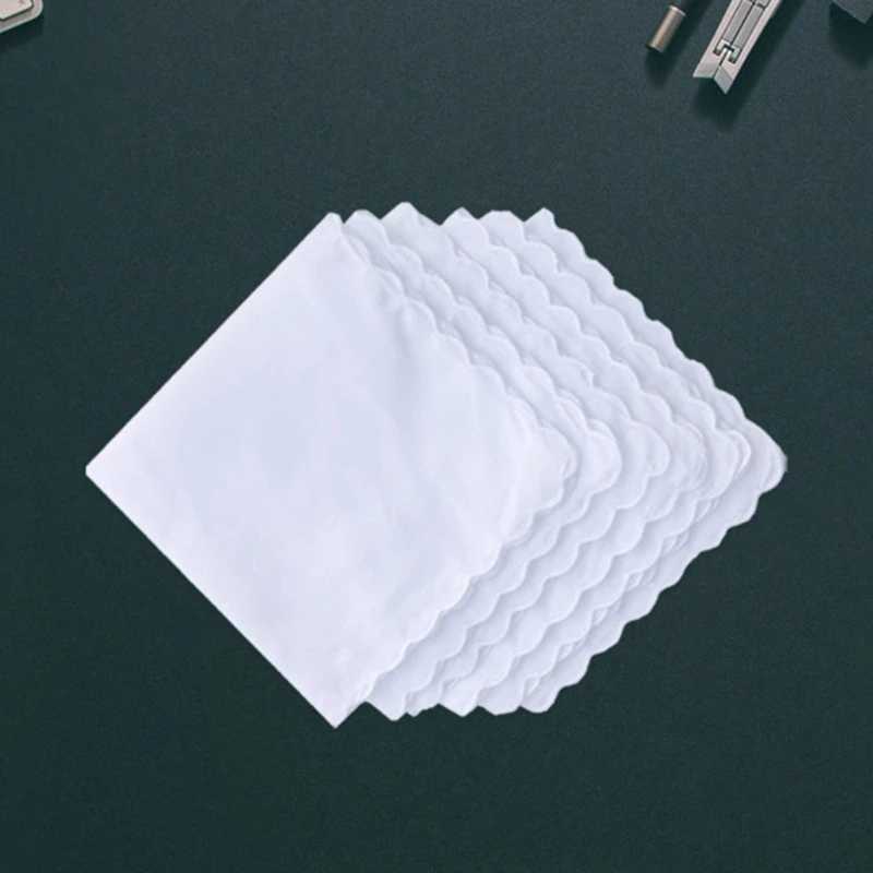 Lightweight White Handkerchiefs Cotton Square Hankie Washable Chest Towel Pocket Handkerchiefs for Adult Wedding PartyX240921