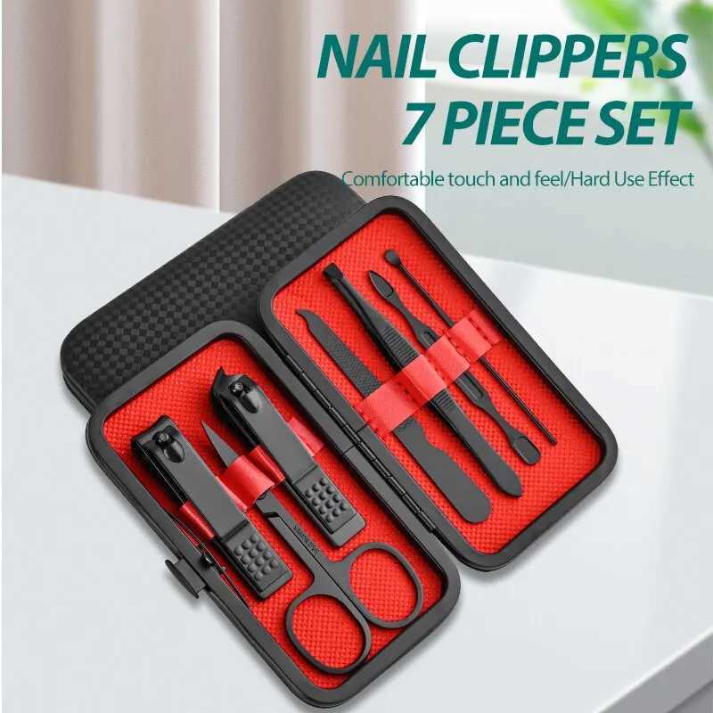 Home Nail Clipper 7piece Set Large Opening Manicure Tool Unisex Mini Compact Gift Eyebrow Clip Tweezers M240921