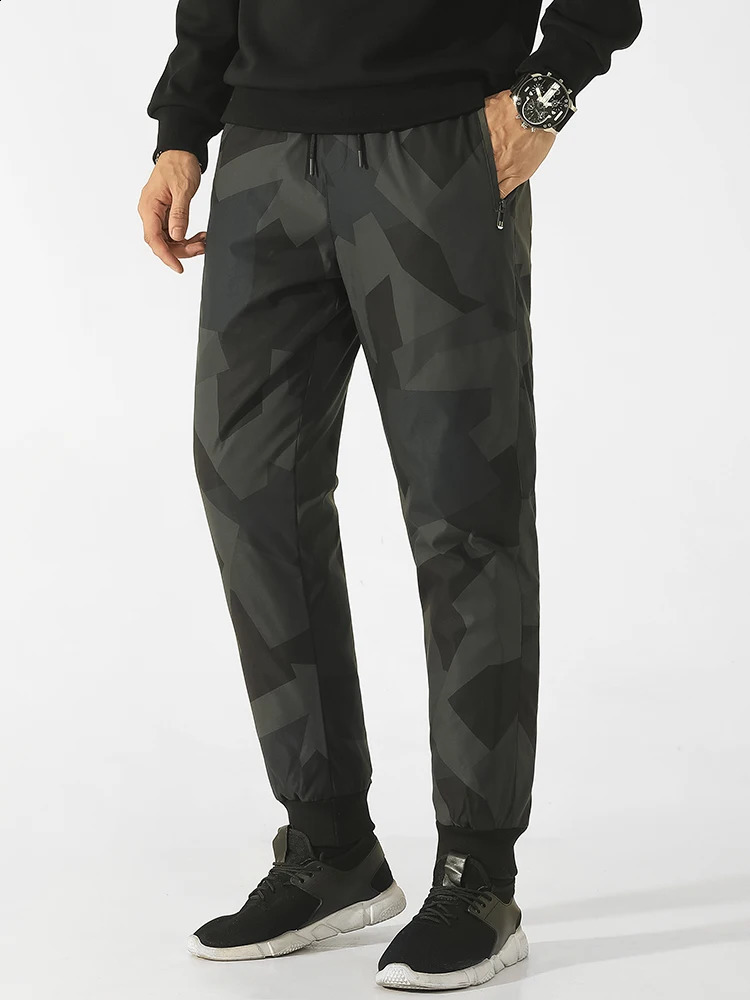 Winter Men Pants 90% White Duck Down Padded Windproof Warm Casual Jogger Sweatpants Plus Size Puffer Trousers 8XL 240913