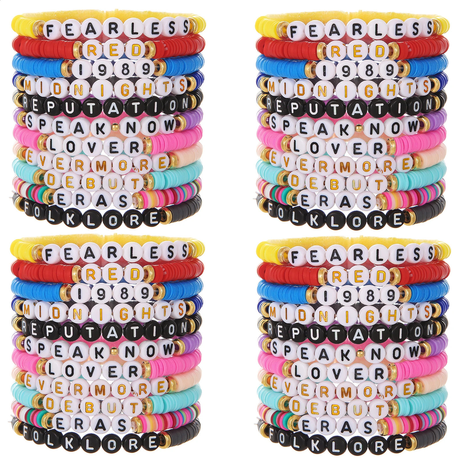 44 Inspiration Swiftie Friendship Bracelet Set for Womens Times Swiftie Lover Album Tour Bracelet Clay Beads Stackable Bracelet 240920
