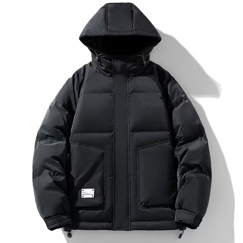 Designer down men's winter thick warm couple coat men's hooded white duck down short down jacket men's