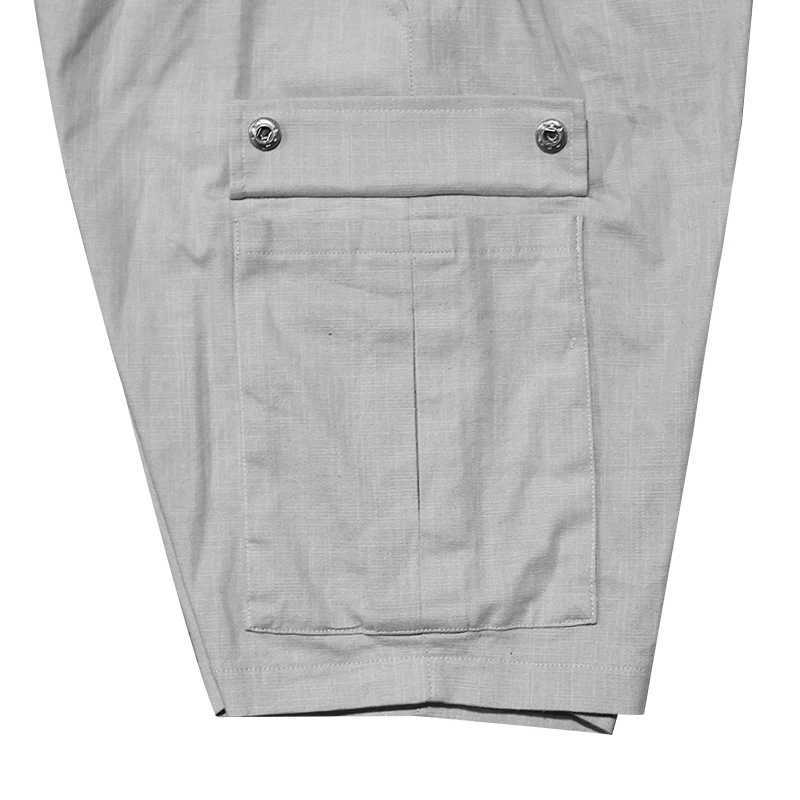 2024 cargo shorts mens summer European and American fashion brand casual mens slim drawstring shorts thin cropped pants menX240921