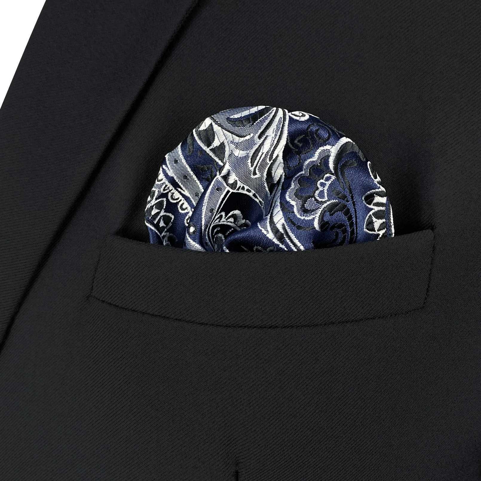 Multi colored Paisley silk hot mens pocket square business color handle large 12.6 inches 32cm fashion gift W240921
