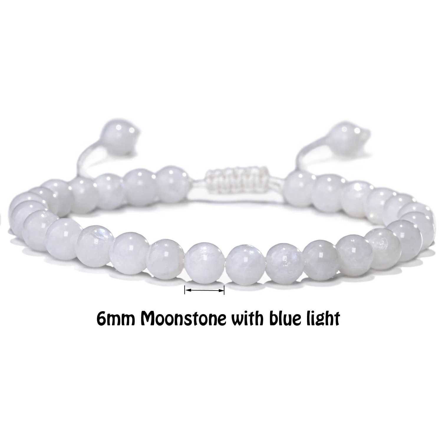 6mm Bohemia MoonStone Bracelet for Women Natural GemStone Carnelian Beads Crystal Healing Adjustable Braided Rope BraceletsX240921