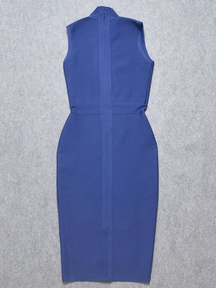 BE Sexy Blue Summer One Piece Bandage Women Green Vintage Party Dresses Celebrity Bodycon Knitted Vestido Maxi