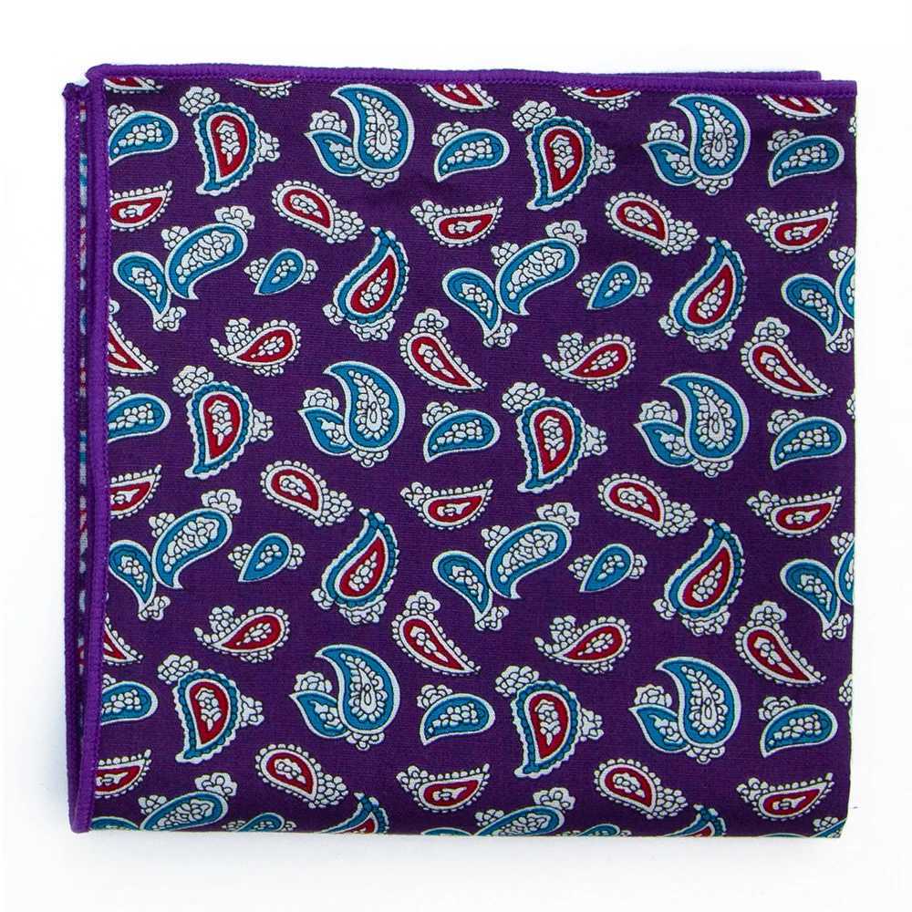 Cotton Handkerchie new 25x25cm printed flower paisley pocket square fashionable retro set pocket towel W240921
