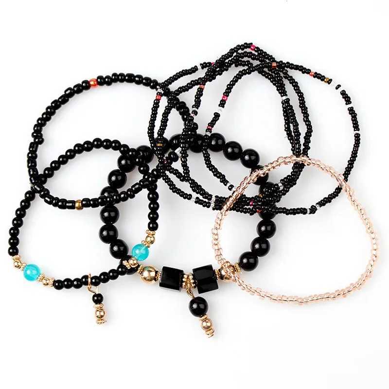 Bohemian Handmade Beads Bracelet Set for Women Summer Colorful Beaded Chain Bangle Girls Boho Fashion Jewelry AccessoriesX240921