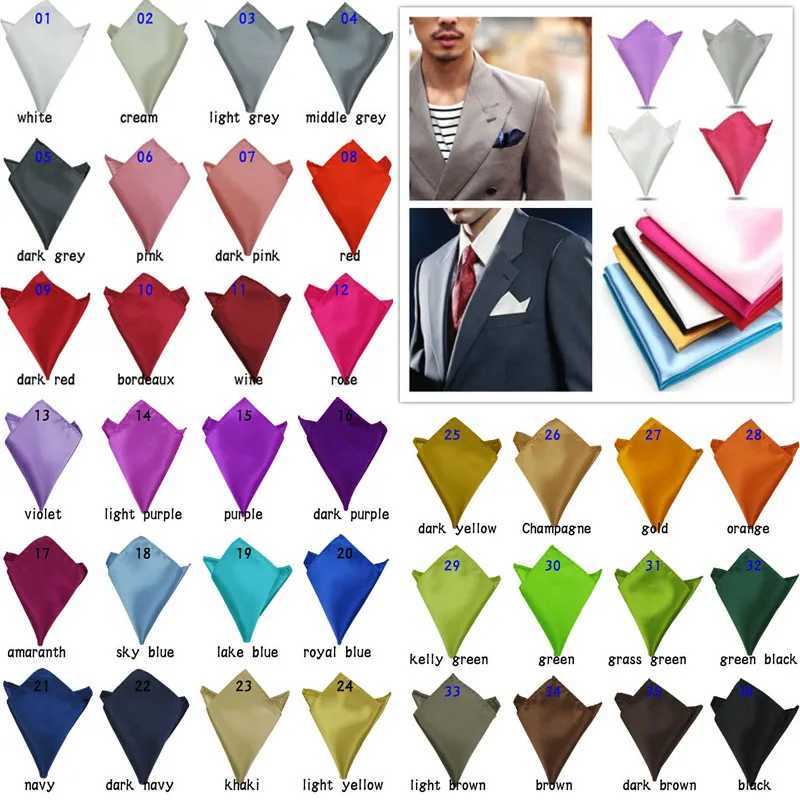 Luxury Mens Handkerchief Solid Color White Black Red Hankies Polyester Hanky Business Pocket Square Chest Towel 22*22CMX240921
