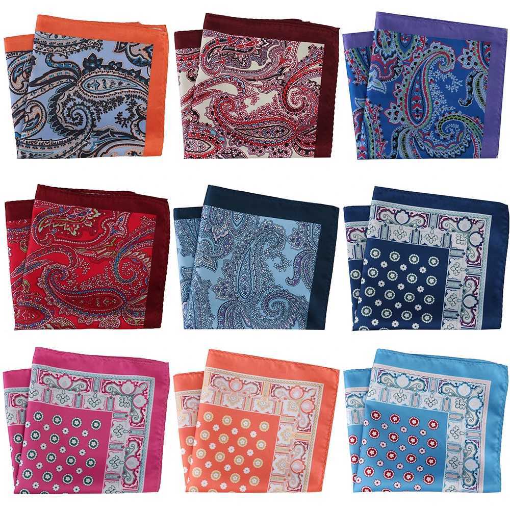 Customized Smith New Style Arrives 30x30cm Large Size Handle Mens Fashion Chest Towel Paisley Flower Spot Soft Set Hanji Pocket Square W240921