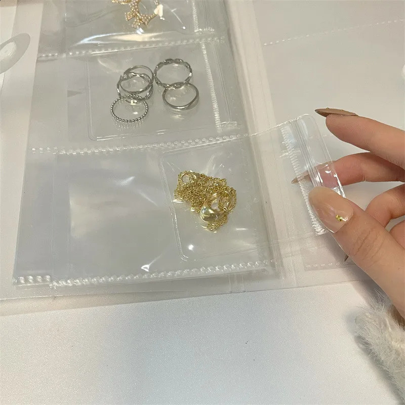 168/84 Grid Anti-oxidation Jewelry Storage Bag Necklace Earings Rings Display Cover Desktop Drawer Organizer Dust-proof Book Box 240910