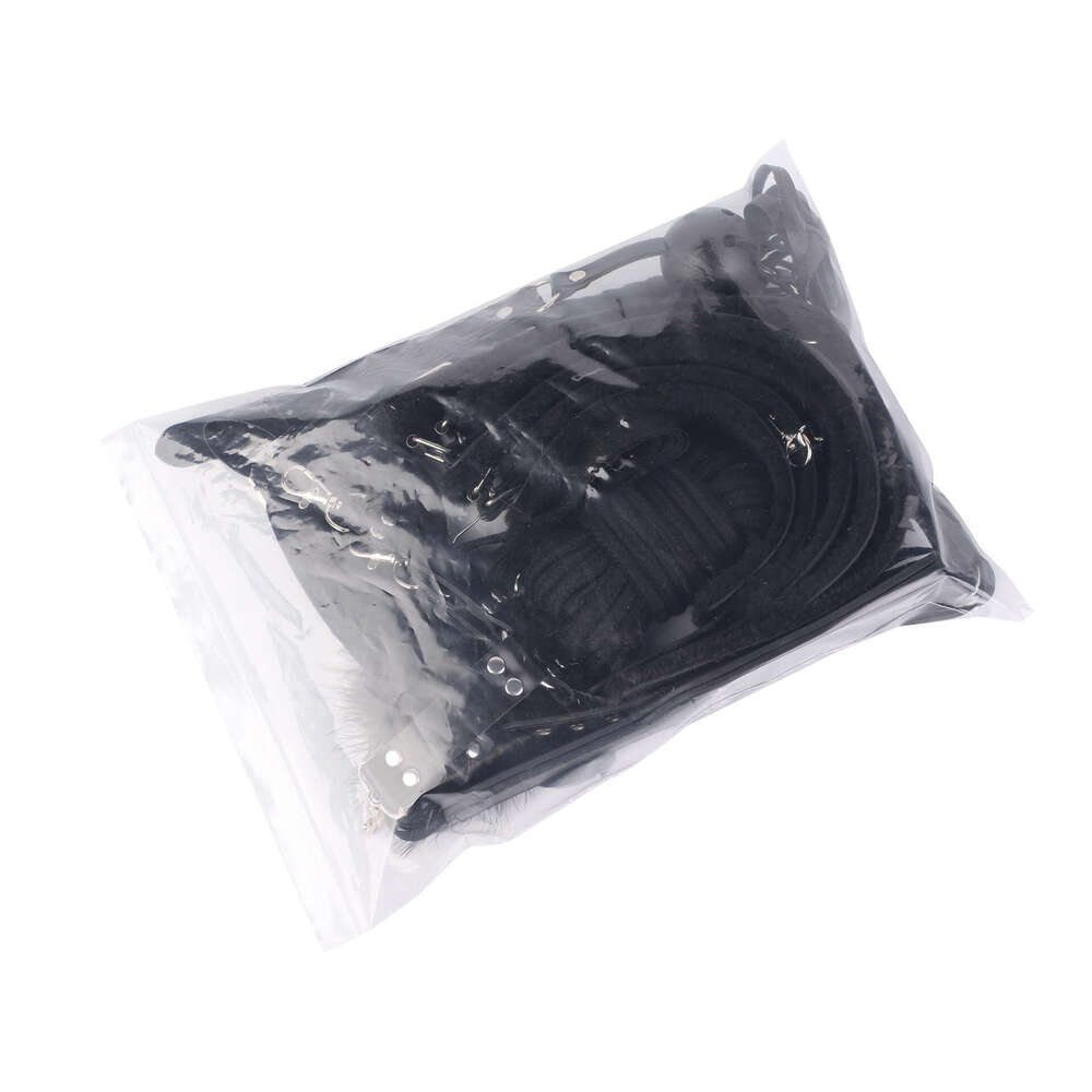 Cross border hot selling adult SM prop set, black PVC eleven piece set, erotic breast clip SM leather whip binding handcuffs