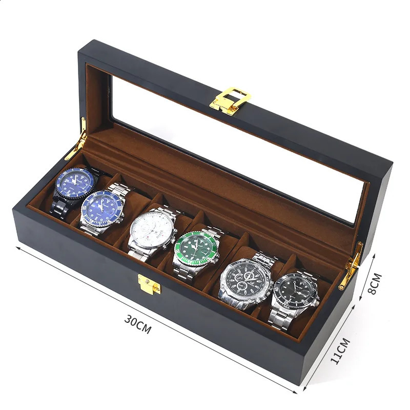 6/10/12 Grids Handmade Wood Watch Boxes Watches Display Case Jewelry Holder Storage Organizer for Watch Holding 240909