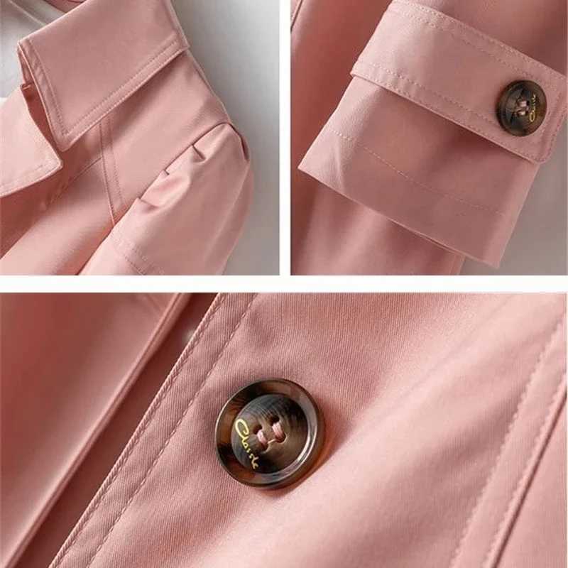 Spring Autumn Trench Coat Woman 2024 New Korean Single-breasted Mid-Long Women Overcoat 5XL Khaki Windbreaker R129X240921