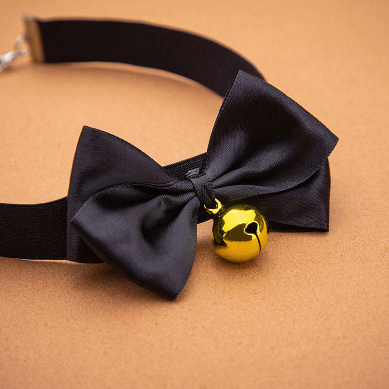 SM Sex Prop Polyester Braided Belt Black Bow Bell Collar Alternative SM Adult Products Hair Replacement